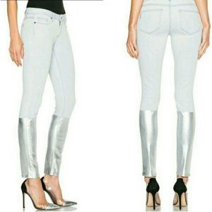 PAIGE Verdugo Silver Solstice Ultra Skinny Jeans Size 27 Gray With Silver Bottom